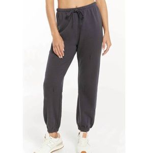 Z Supply Aria Distressed Jogger- Washed Black